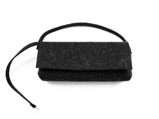FINE FELT *D* die Mini-Pochettes-Clutch, anthrazit-meliert