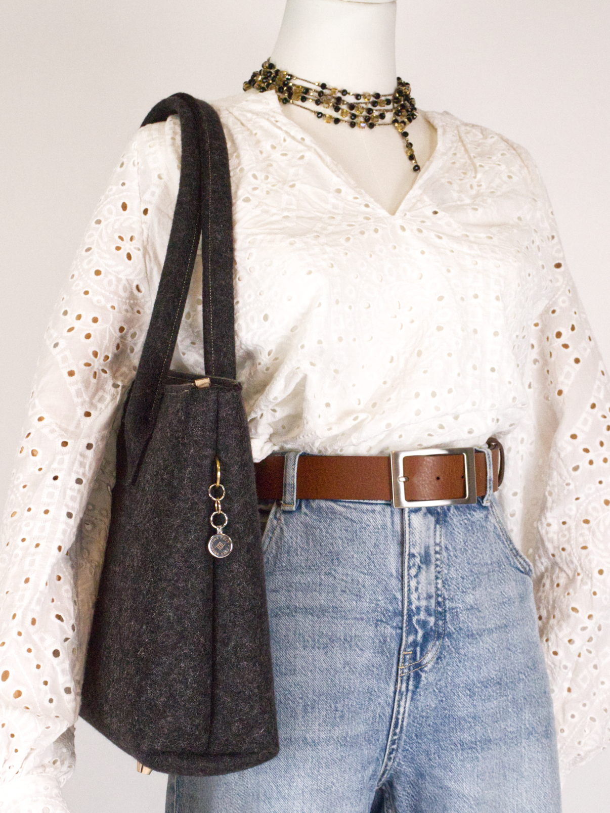 FINE FELT *F* die Business Shoulder-Bag, anthrazit-meliert