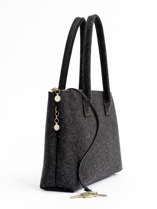 FINE FELT *F* die Business Shoulder-Bag, anthrazit-meliert