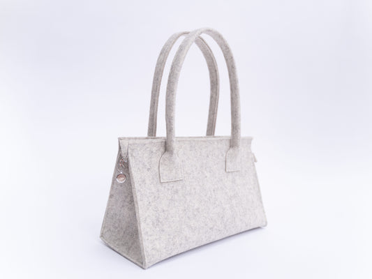 FINE FELT *L* Shoulder-Bag, hellgrau-melange