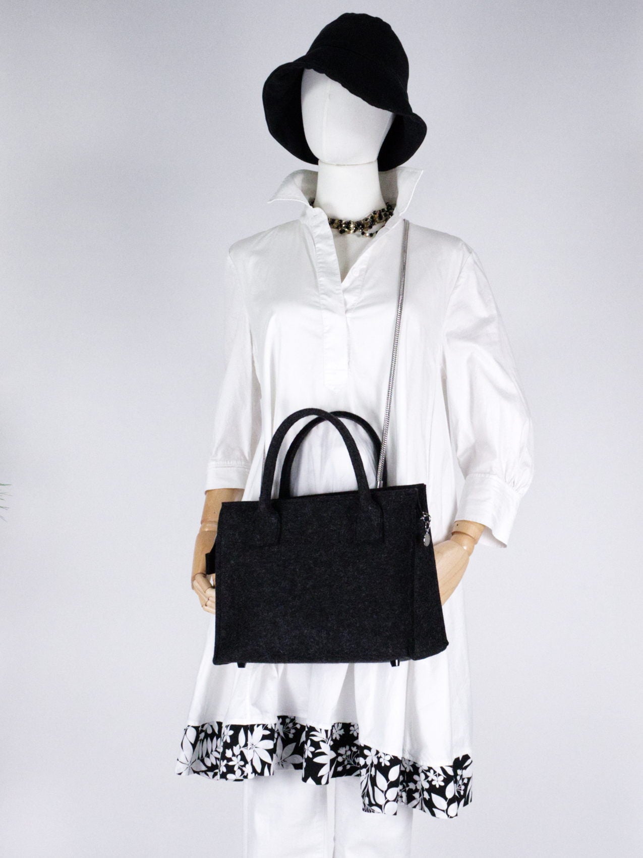 FINE FELT *S* Handle-Bag, anthrazit-melange