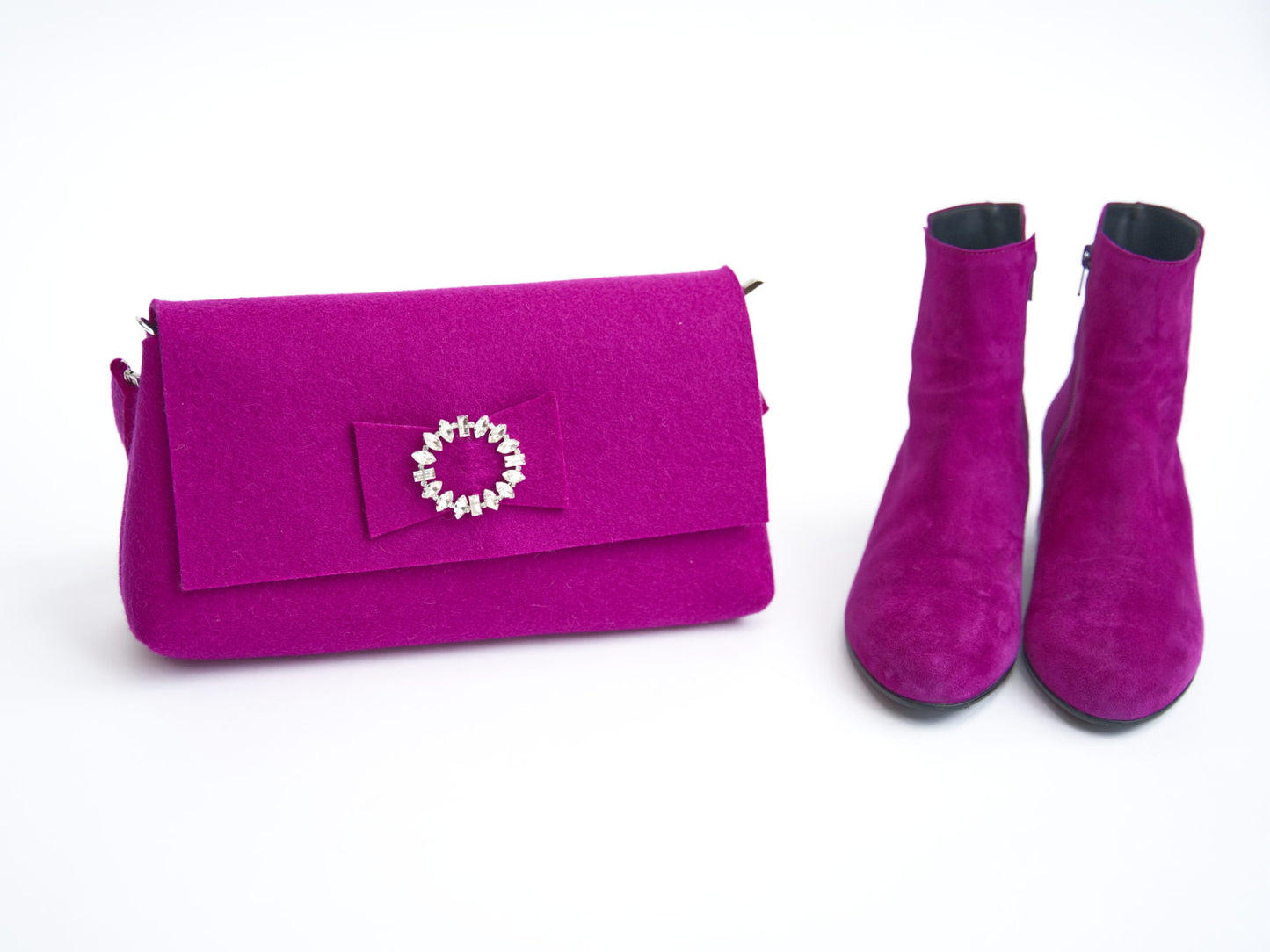 FINE FELT *A* die Shoulder-Pochettes-Clutch, magenta