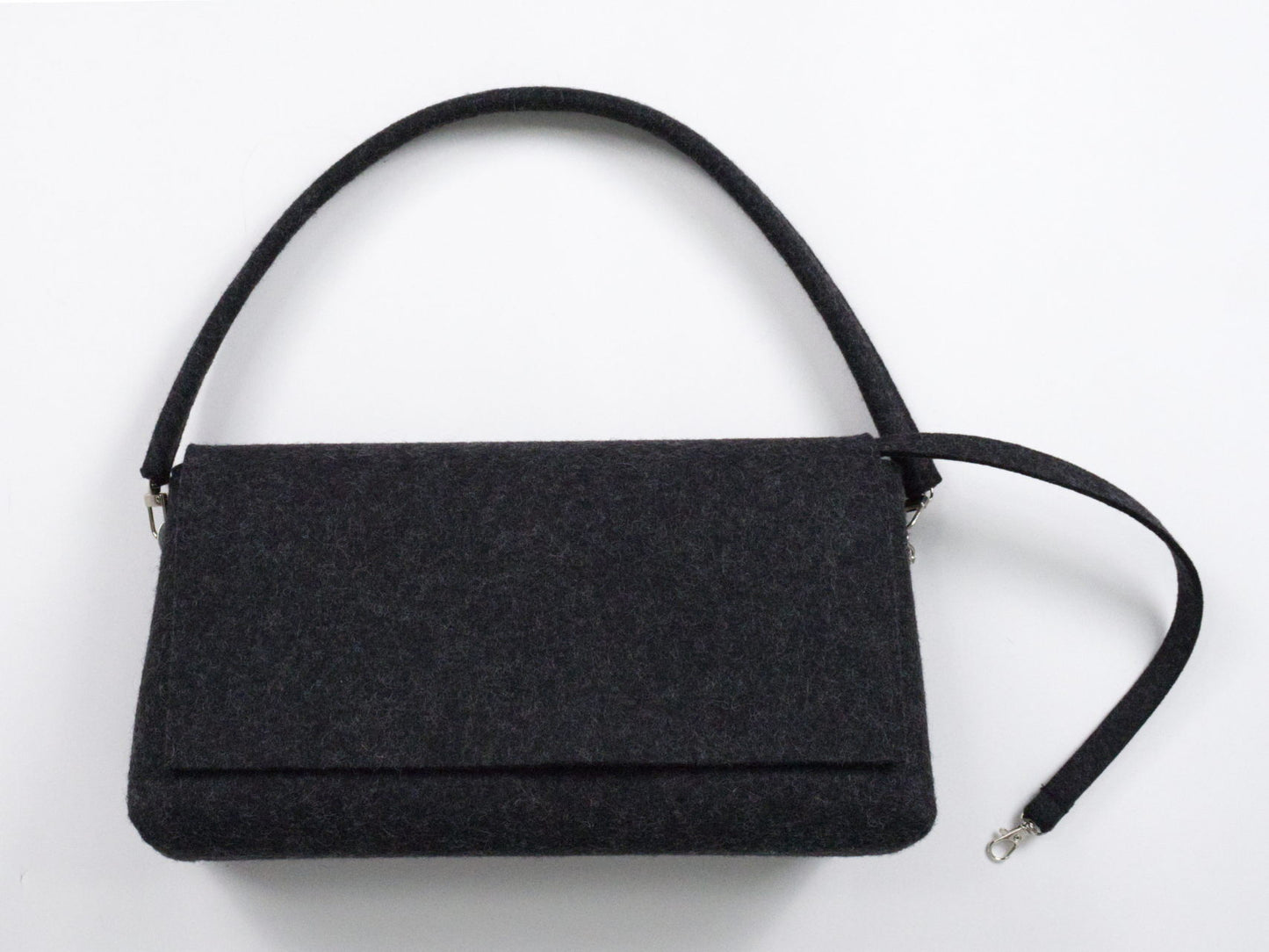 FINE FELT *A* die Shoulder-Pochettes-Clutch, anthrazit-meliert