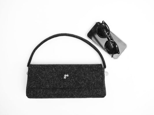 FINE FELT *D* die Mini-Pochettes-Clutch, anthrazit-meliert