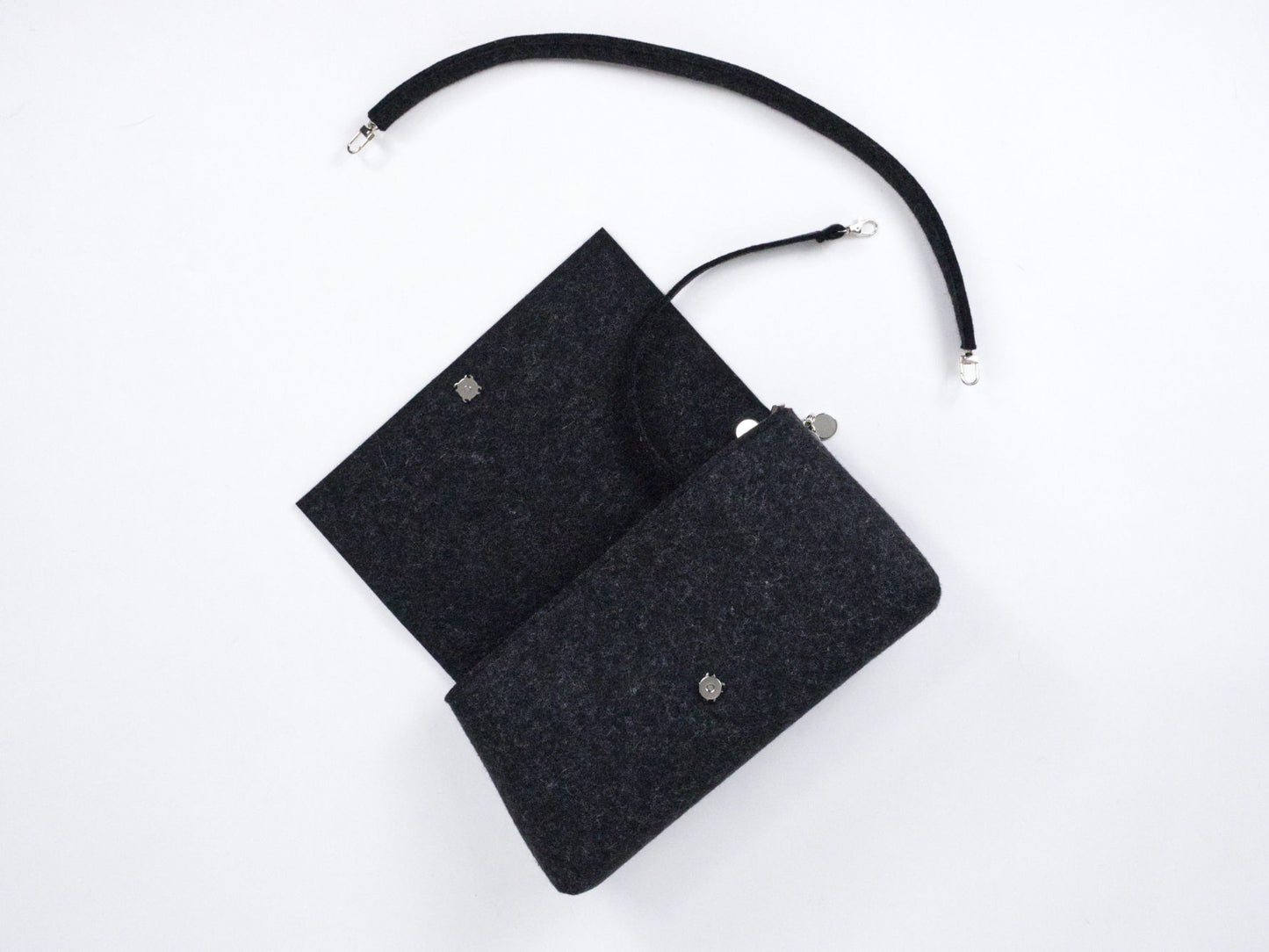 FINE FELT *A* die Shoulder-Pochettes-Clutch, anthrazit-meliert