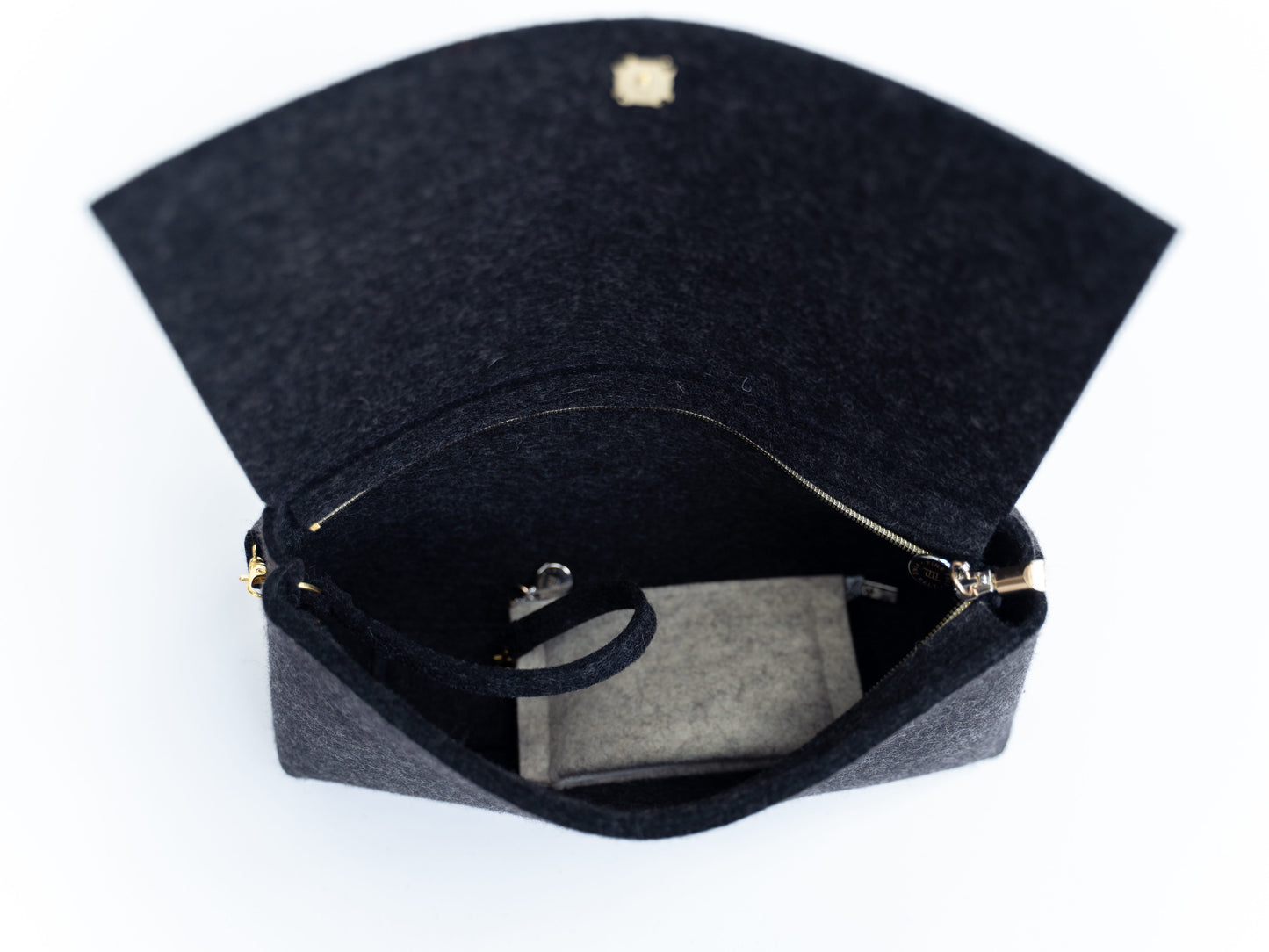 FINE FELT *A* die Shoulder-Pochettes-Clutch, anthrazit-meliert