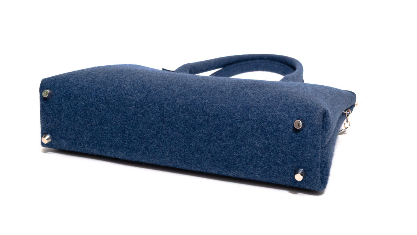 FINE FELT *F* die Business Shoulder-Bag, dunkelblau-meliert