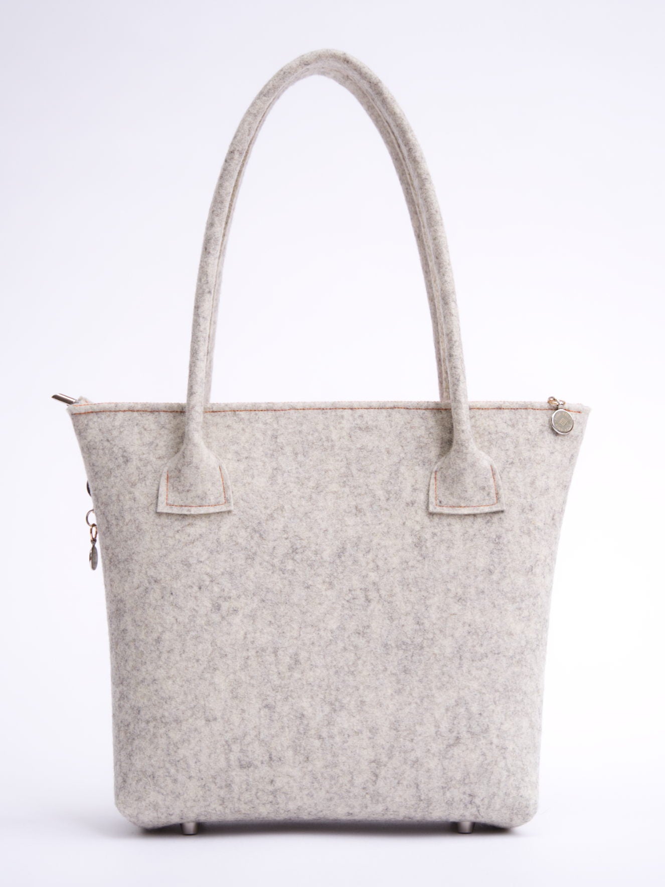 FINE FELT *G* Shoulder-Bag in Tulpenform, hellgrau-meliert