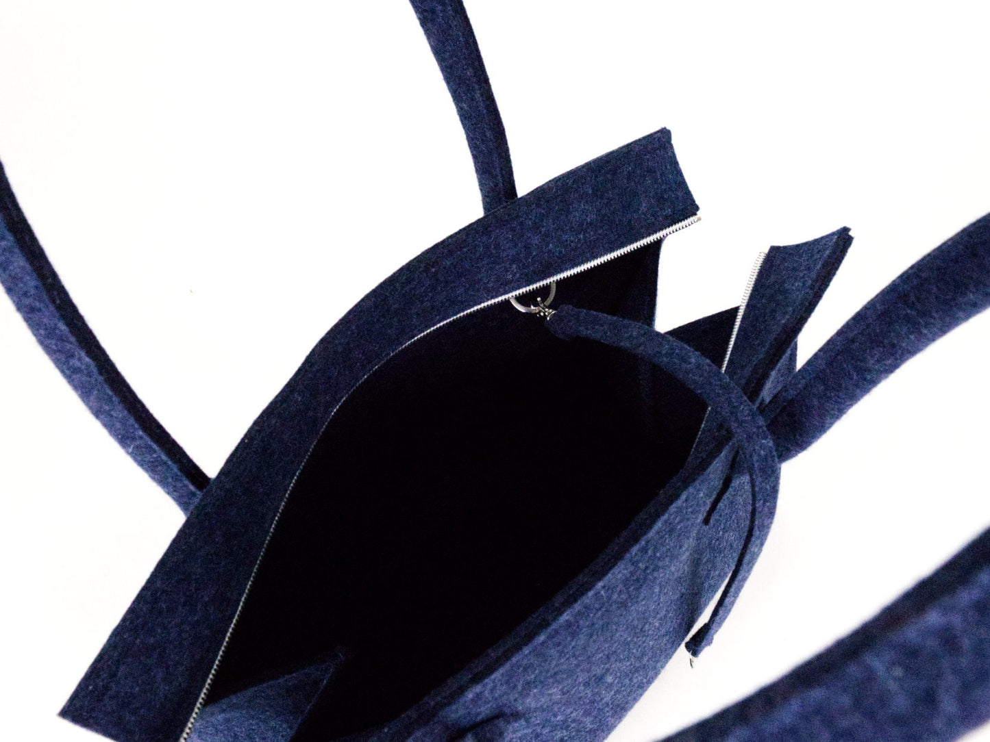 FINE FELT *L* Shoulder-Bag, dunkelblau-meliert