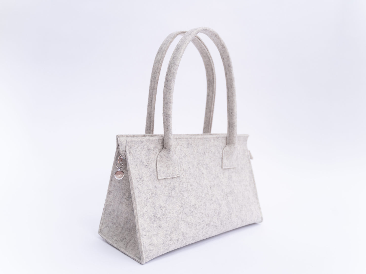 FINE FELT *L* Shoulder-Bag, hellgrau-melange