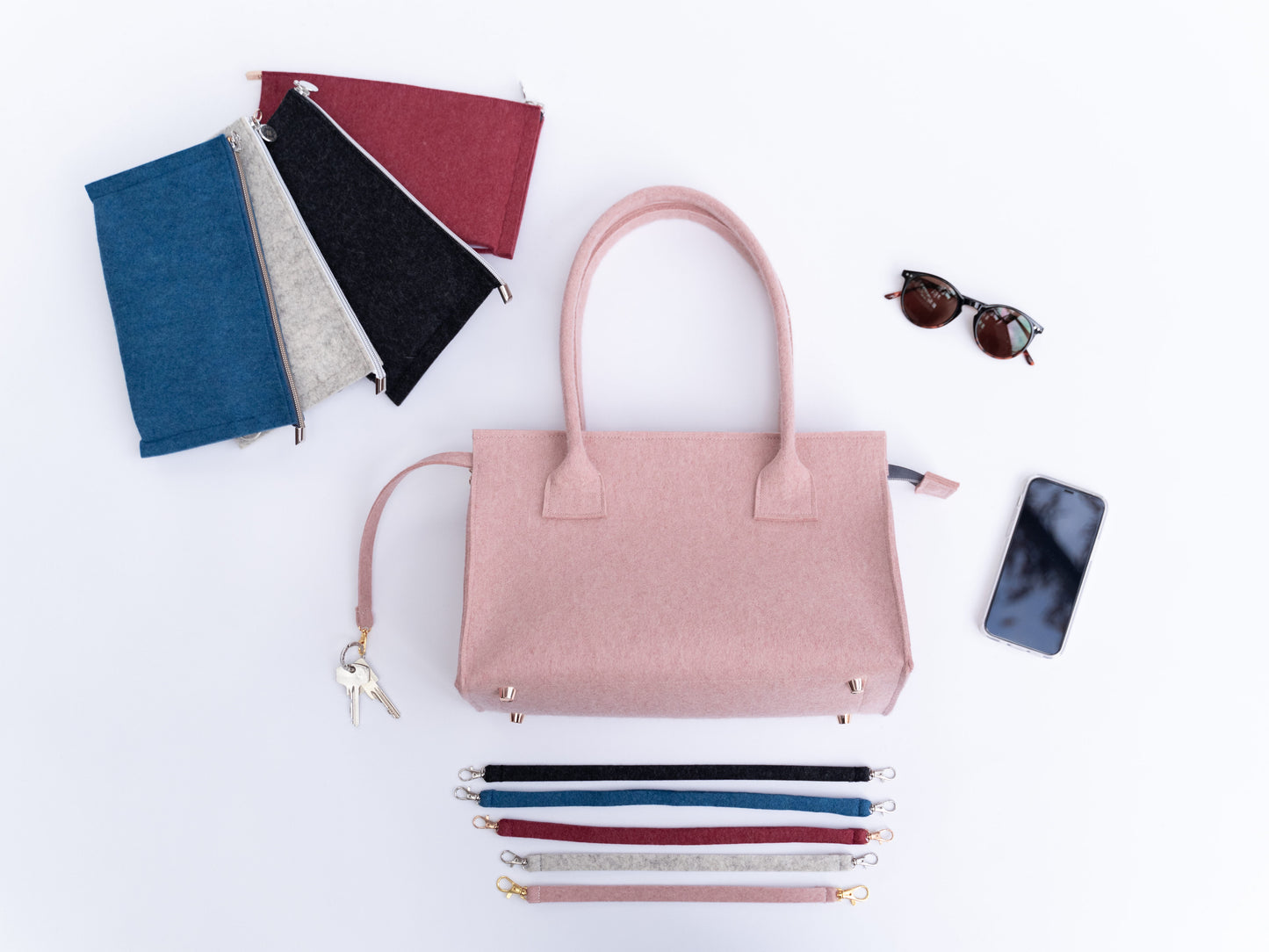 FINE FELT *L* Shoulder-Bag, rosé