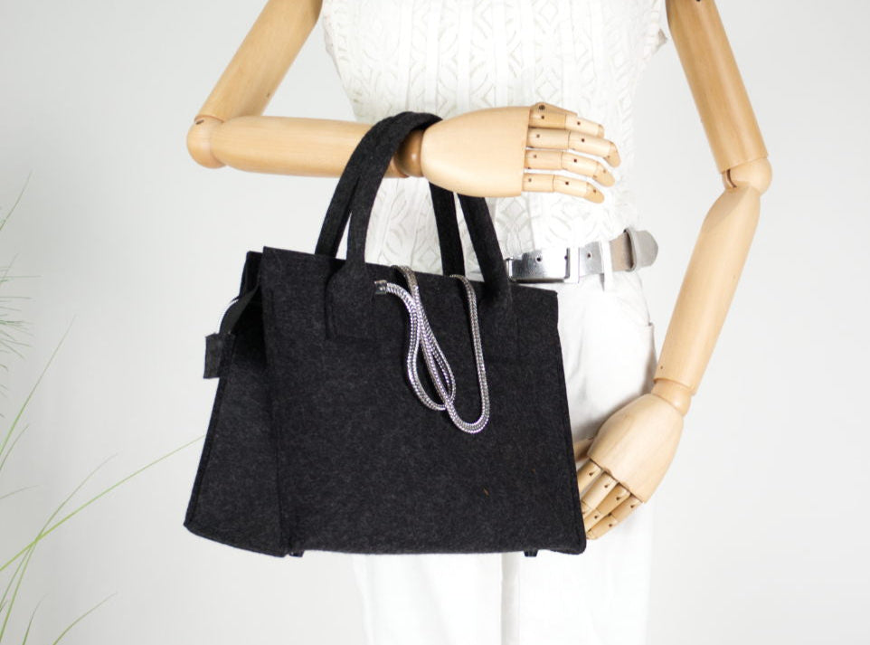 FINE FELT *S* Handle-Bag, anthrazit-melange